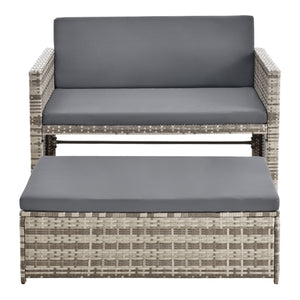 Set di Mobili da Giardino Arredo Esterno in Polyrattan con Cuscini Set Composto di 1 Divano a 2 Posti + 1 Tavolino Basso Multiuso - Vari Colori