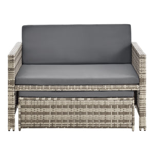 Set di Mobili da Giardino Arredo Esterno in Polyrattan con Cuscini Set Composto di 1 Divano a 2 Posti + 1 Tavolino Basso Multiuso - Vari Colori