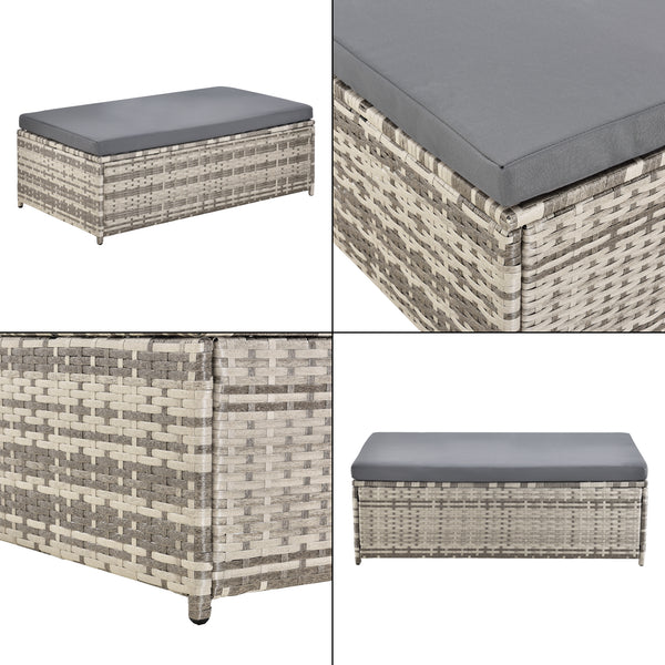 Set di Mobili da Giardino Arredo Esterno in Polyrattan con Cuscini Set Composto di 1 Divano a 2 Posti + 1 Tavolino Basso Multiuso - Vari Colori