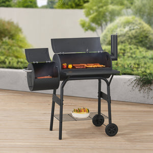 Carrello barbecue Arielli 115x110x64cm Nero [casa.pro]