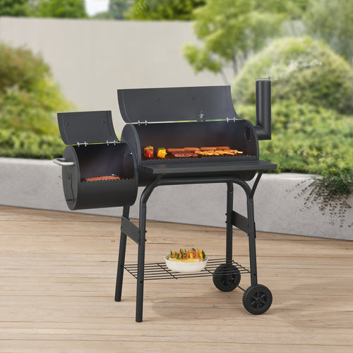 Carrello barbecue Arielli 115x110x64cm Nero [casa.pro]