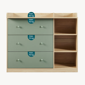 Cassettiera Beldinupp con Piano Fasciatoio Rimovibile 93 x 110 x 55 cm - Vari Colori [en.casa]
