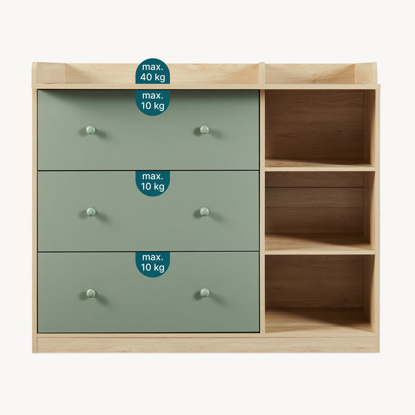 Cassettiera Beldinupp con Piano Fasciatoio Rimovibile 93 x 110 x 55 cm - Vari Colori [en.casa]