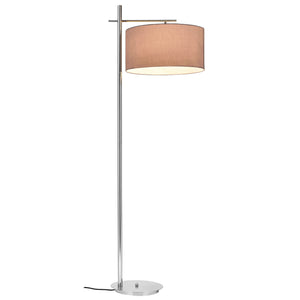 Lampada da Terra Alta 155 cm Lampada a Stelo con Portalampada a Sospensione Piantana con Paralume Cilindrico Pendente - Grigio - lux.pro