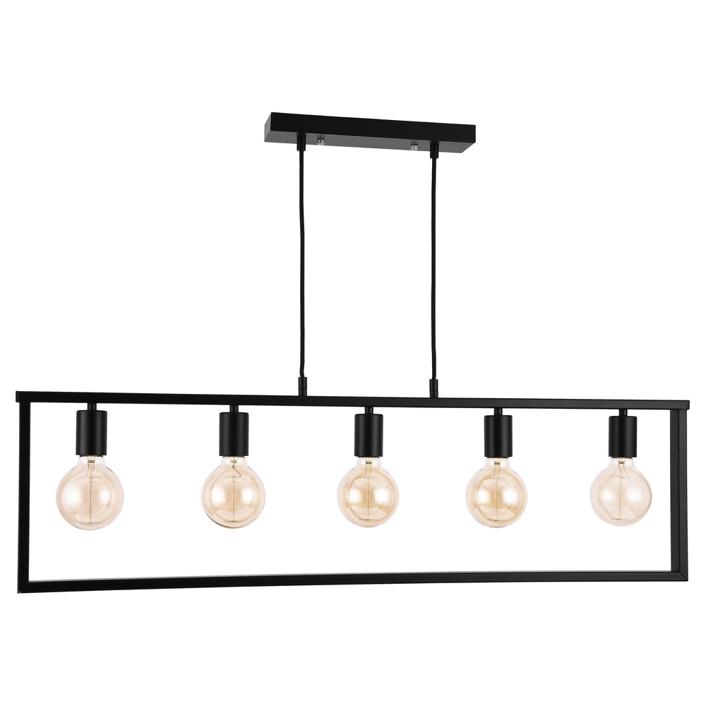 Lampada a sospensione metallo nero lampada da soffitto lampada 5 fiamme design [lux.pro]