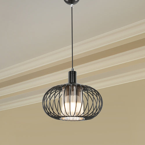 Lampada a sospensione Batley 24,5 x 29 cm 1 fiamma Nero [lux.pro]
