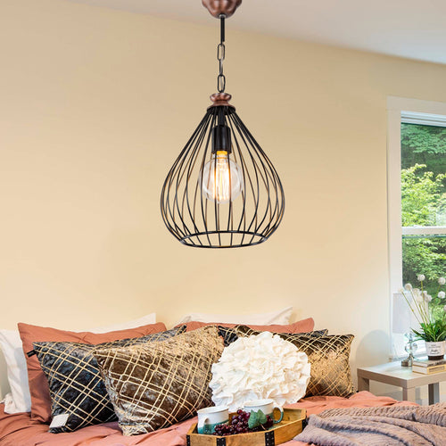 Lampada a sospensione Bracknell E27 metallo nero / bronzo [lux.pro] - premiumXL