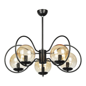 Lampada a sospensione Hunstanton 5 fiamme Nera [lux.pro]