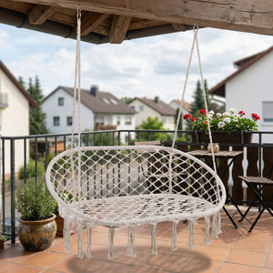 Panca Sospesa Kailua Altalena per 2 Persone - Bianco Crema casa.pro