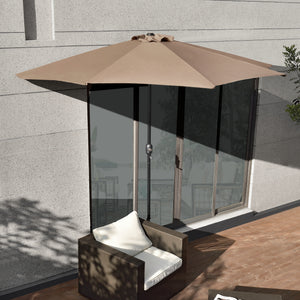 Ombrellone a Semicerchio Eger Parasole a Mezzaluna 300x150 cm casa.pro