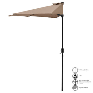 Ombrellone a Semicerchio Eger Parasole a Mezzaluna 300x150 cm casa.pro