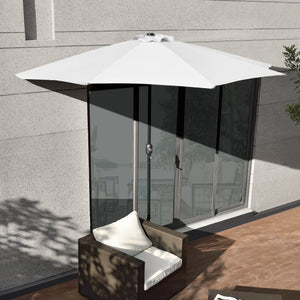 Ombrellone a Semicerchio Eger Parasole a Mezzaluna 300x150 cm casa.pro