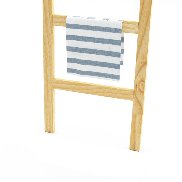 Scala Porta Asciugamani da Bagno Luumäki Forma di Scala a 4 Pioli Legno di Pino - Vari Colori [en.casa]