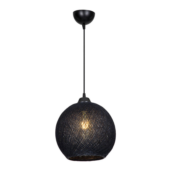 Lampada a Sospensione 'Lisburn' con Paralume a Globo in Iuta - Vari Colori [lux.pro]