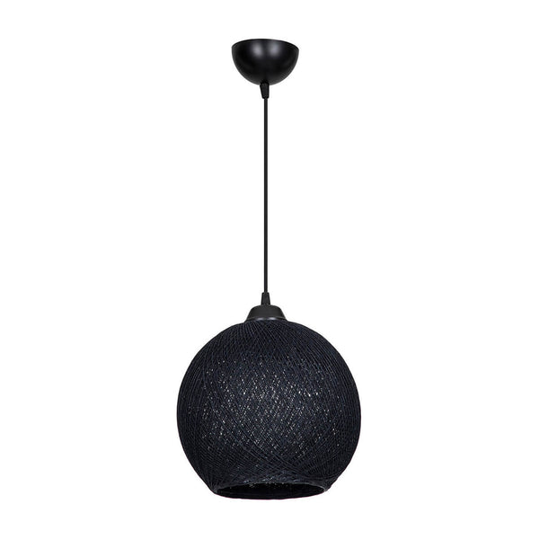 Lampada a Sospensione 'Lisburn' con Paralume a Globo in Iuta - Vari Colori [lux.pro]