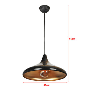 Lampada a Sospensione 'Knutsford' con 1 Fonte Luce Lampada da Soffitto Paralume a Cono Piatto Lampadario Vintage - Vari Colori - lux.pro