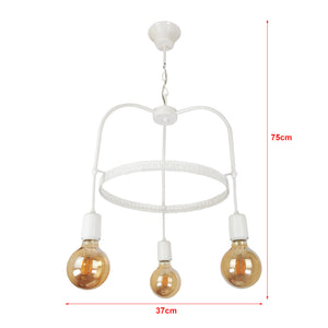 Lampadario 'Llandudno' a 3-4-5 Fonti Luce in Stile Industriale Lampada da Soffitto con Portalampada Pendenti Senza Paralumi - Vari Colori - lux.pro