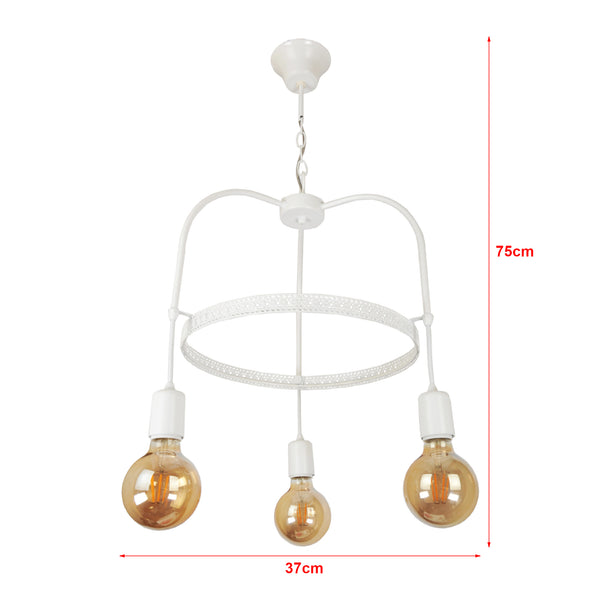 Lampadario 'Llandudno' a 3-4-5 Fonti Luce in Stile Industriale Lampada da Soffitto con Portalampada Pendenti Senza Paralumi - Vari Colori - lux.pro