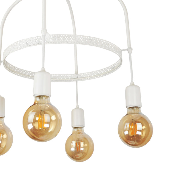 Lampadario 'Llandudno' a 3-4-5 Fonti Luce in Stile Industriale Lampada da Soffitto con Portalampada Pendenti Senza Paralumi - Vari Colori - lux.pro