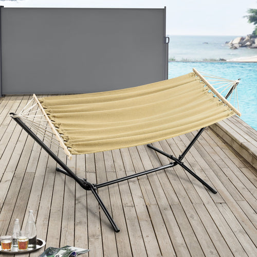 Amaca con Supporto in Acciaio con Telo 200 x 100 cm [en.casa]