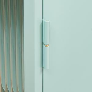 Pensile Zundert con porta in vetro scanalato 60x35x15 cm acciaio [en.casa]