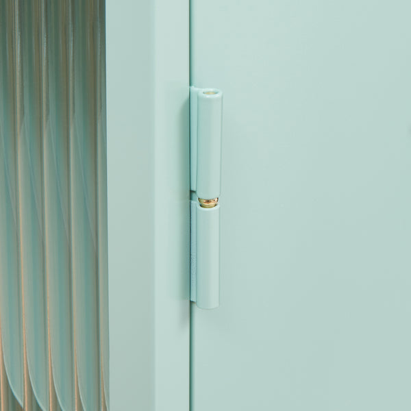 Pensile Zundert con porta in vetro scanalato 60x35x15 cm acciaio [en.casa]