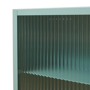 Pensile Zundert con porta in vetro scanalato 60x35x15 cm acciaio [en.casa]