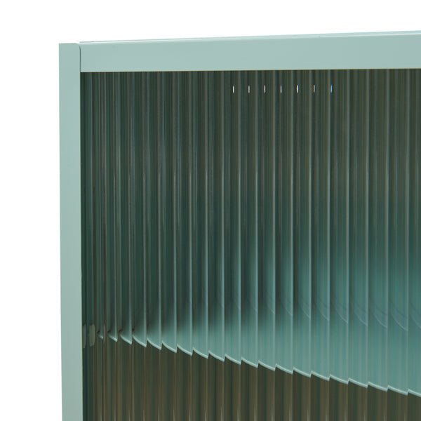 Pensile Zundert con porta in vetro scanalato 60x35x15 cm acciaio [en.casa]