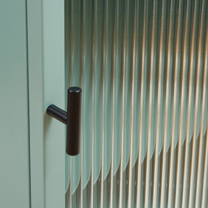 Pensile Zundert con porta in vetro scanalato 60x35x15 cm acciaio [en.casa]