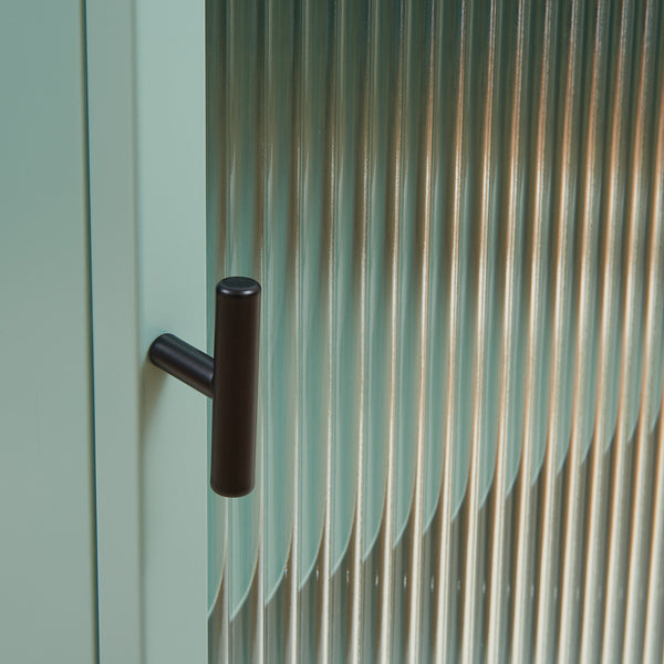 Pensile Zundert con porta in vetro scanalato 60x35x15 cm acciaio [en.casa]