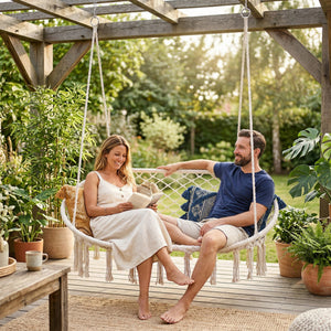 Panca Sospesa Kailua Altalena per 2 Persone - Bianco Crema casa.pro