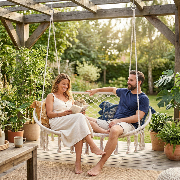 Panca Sospesa Kailua Altalena per 2 Persone - Bianco Crema casa.pro