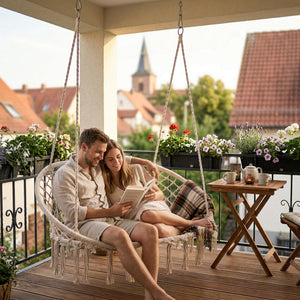 Panca Sospesa Kailua Altalena per 2 Persone - Bianco Crema casa.pro