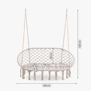 Panca Sospesa Kailua Altalena per 2 Persone - Bianco Crema casa.pro