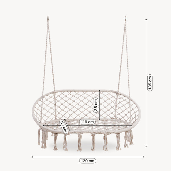 Panca Sospesa Kailua Altalena per 2 Persone - Bianco Crema casa.pro