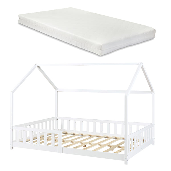 Letto a Casetta Hesel per Cameretta con Materasso [en.casa] 