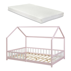 Letto a Casetta Hesel per Cameretta con Materasso [en.casa] 