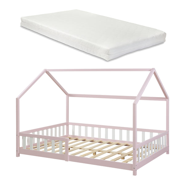 Letto a Casetta Hesel per Cameretta con Materasso [en.casa] 