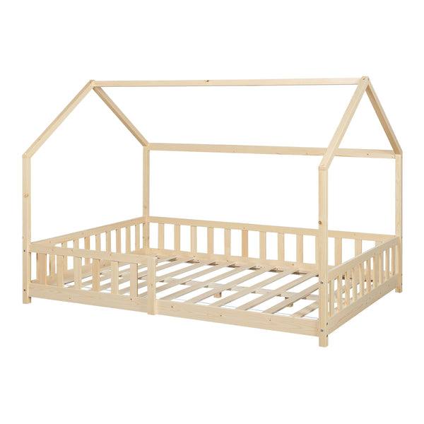 Letto per Cameretta Hesel a Forma di Casetta in Legno di Pino [en.casa] 
