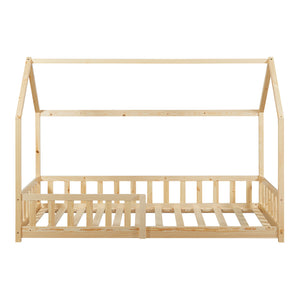 Letto per Cameretta Hesel a Forma di Casetta in Legno di Pino [en.casa] 
