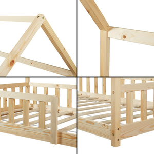 Letto per Cameretta Hesel a Forma di Casetta in Legno di Pino [en.casa] 