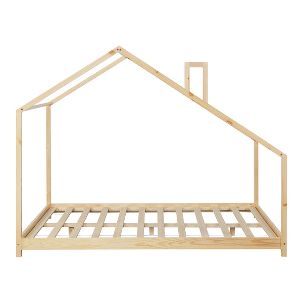 Letto a casa Siuntio in legno di pino naturale [en.casa]