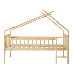 Letto a Casetta per Cameretta Sotkamo in Legno con Materasso 90x200 cm [en.casa] 