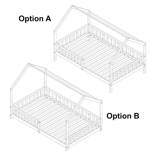 Letto a casa con materasso Ydre in legno di pino [en.casa]