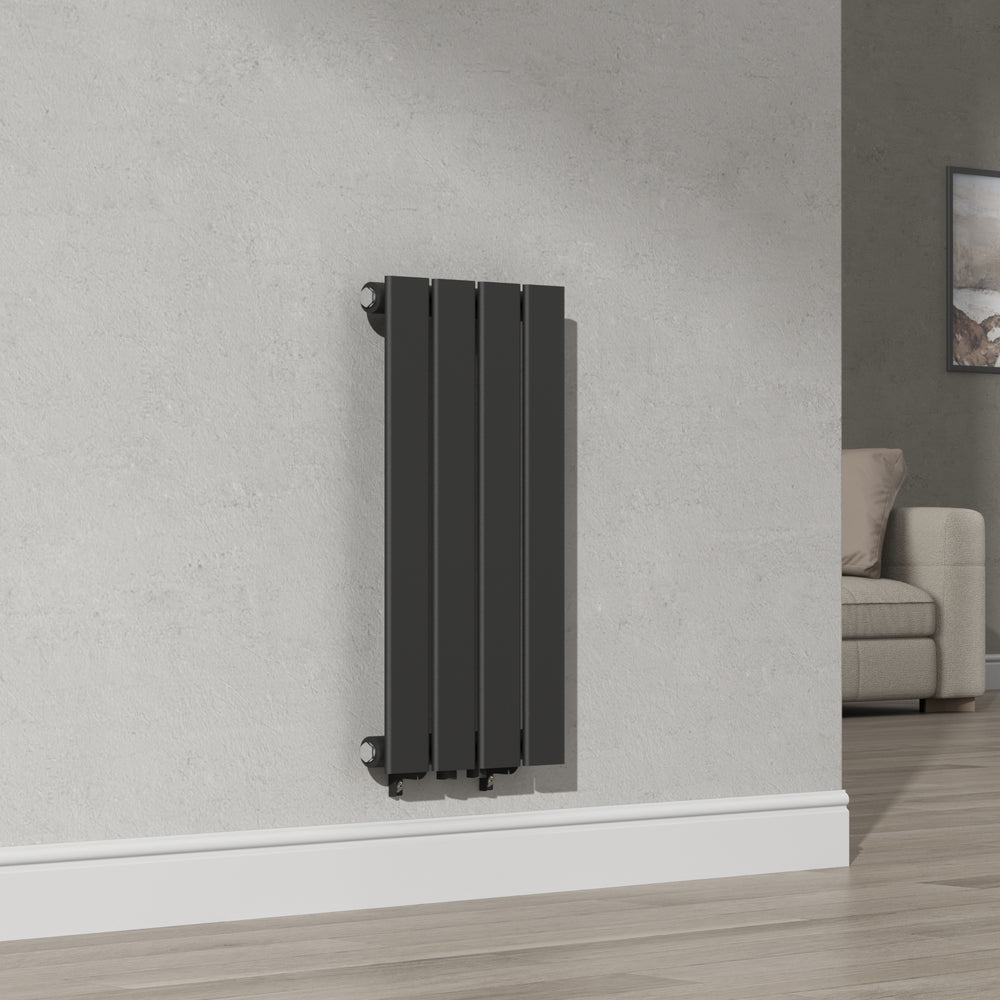Termosifone Nore ad Acqua Calda Pannello Singolo con Elementi Piatti 60 x 30 cm - Nero [neu.haus] 