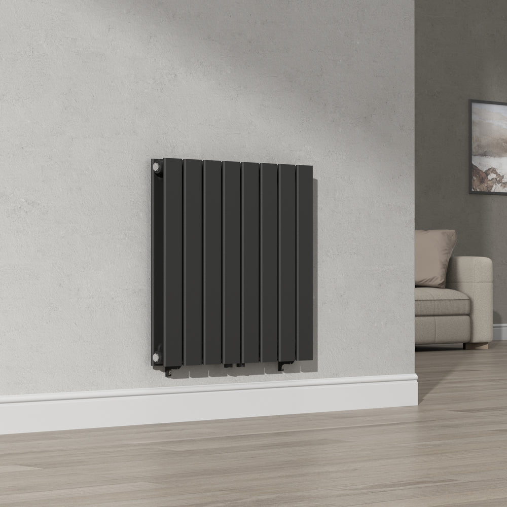 Termosifone Nore ad Acqua Calda Pannello Doppio con Elementi Piatti 60 x 60 cm Nero [neu.haus] 