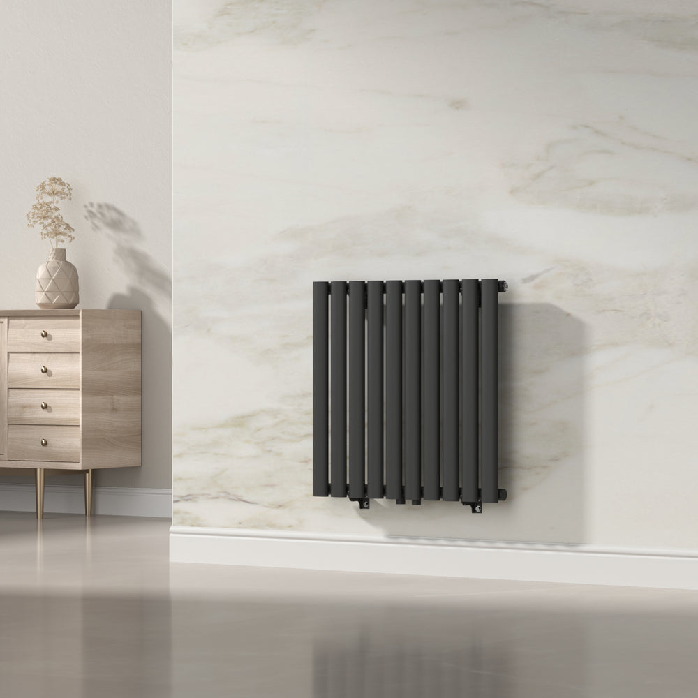 Design termosifone a tubi Nore Nero 60x60cm Monostrato 449W [neu.haus]