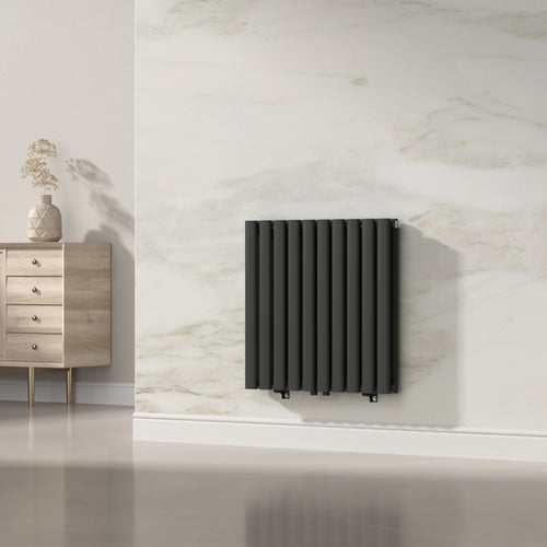 Termosifone Nore ad Acqua Calda Pannello Doppio con Elementi Tubolari 60 x 60 cm Nero [neu.haus] 