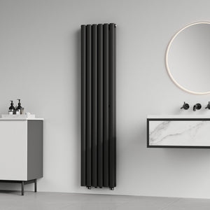 Termosifone Nore ad Acqua Calda Pannello Doppio con Elementi Tubolari 160 x 36 cm Nero [neu.haus] 