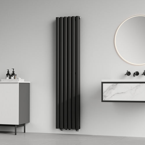Termosifone Nore ad Acqua Calda Pannello Doppio con Elementi Tubolari 160 x 36 cm Nero [neu.haus] 